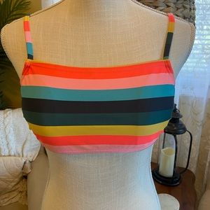 Xhilaration Rainbow Striped Bikini Top 👙